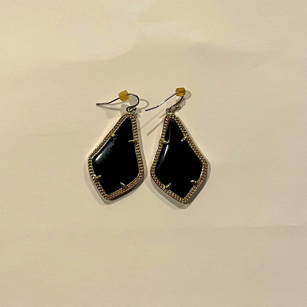 Kendra Scott Black and Gold Geometric Earrings - Picture 3 of 3